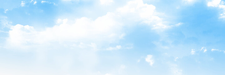 Blue sky and white clouds on daytime, beautiful space view for design background or wallpaper