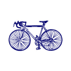 sketch of a bicycle image with a transparent background