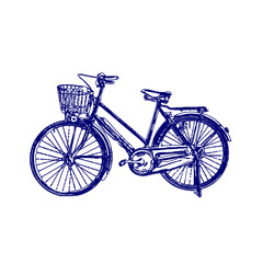 sketch of a bicycle image with a transparent background