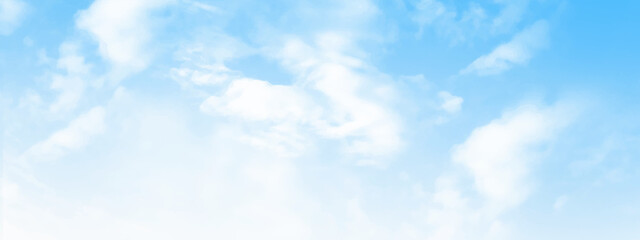 Beautiful feather clouds on blue sky with copy space