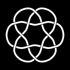 Celtic knot. Medieval decorative ornament. Geometric Design Element. Vector outline illustration.