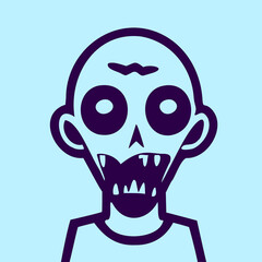 Portrait of a zombie. Vector illustration. Minimalism style.