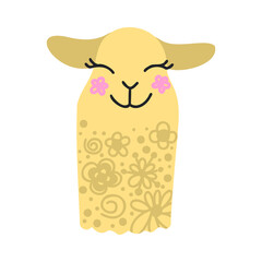 Cute llamas or alpacas hand drawn vector illustration.