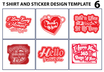 Love camping t shirt and sticker design set