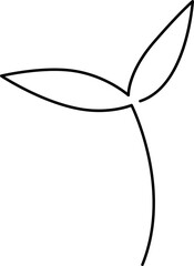 Leaves and flowers line art Contemporary floral design