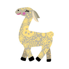 Cute llamas or alpacas hand drawn vector illustration.