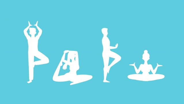 silhouette of people practicing yoga