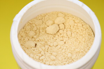 sweet protein shake in white cup