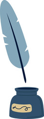 Feather Pen and Ink Set flat icon