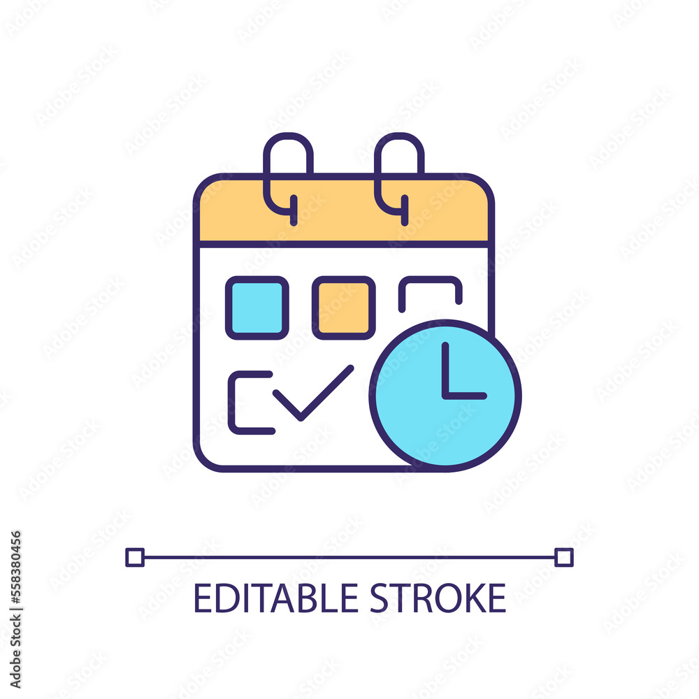 Poster time management rgb color icon. scheduling business events. planning important appointment. isolated