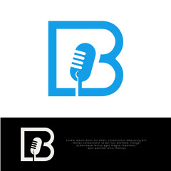 Microphone icon with letter B vector illustration.
B Letter Music Logo design - vector template.
