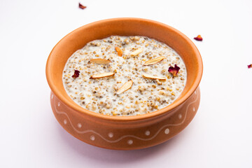 Kodo foxtail millet kheer or varagu arisi payasam is a popular Indian dessert