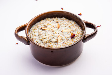 Kodo foxtail millet kheer or varagu arisi payasam is a popular Indian dessert