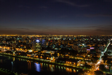 Fototapeta na wymiar Night landscape of the city of Buenos Aires, from above
