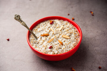 Kodo foxtail millet kheer or varagu arisi payasam is a popular Indian dessert