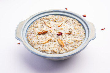 Kodo foxtail millet kheer or varagu arisi payasam is a popular Indian dessert