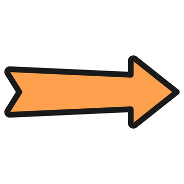 orange down arrow