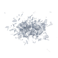 Glass debris isolated transparent backgound 3d rendering