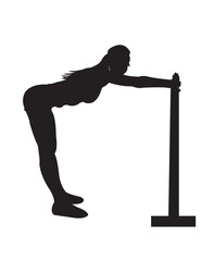 Fototapeta na wymiar silhouette of a person exercising