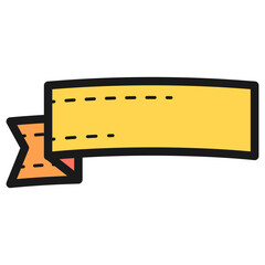 yellow ribbon banner icon