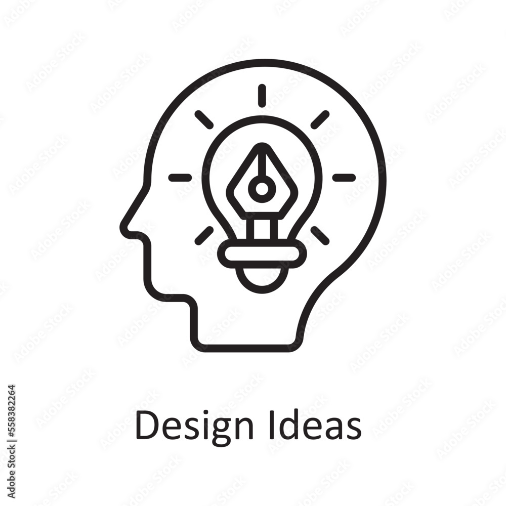 Poster design ideas vector outline icon design illustration. design and development symbol on white backgro