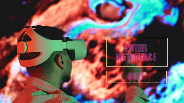 3d virtual reality game ,male actor chosing new game