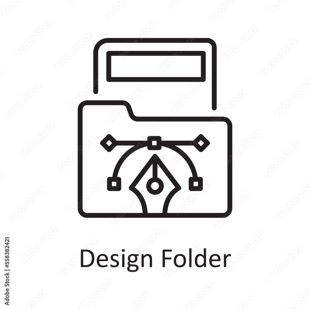 Poster design folder vector outline icon design illustration. design and development symbol on white backgr