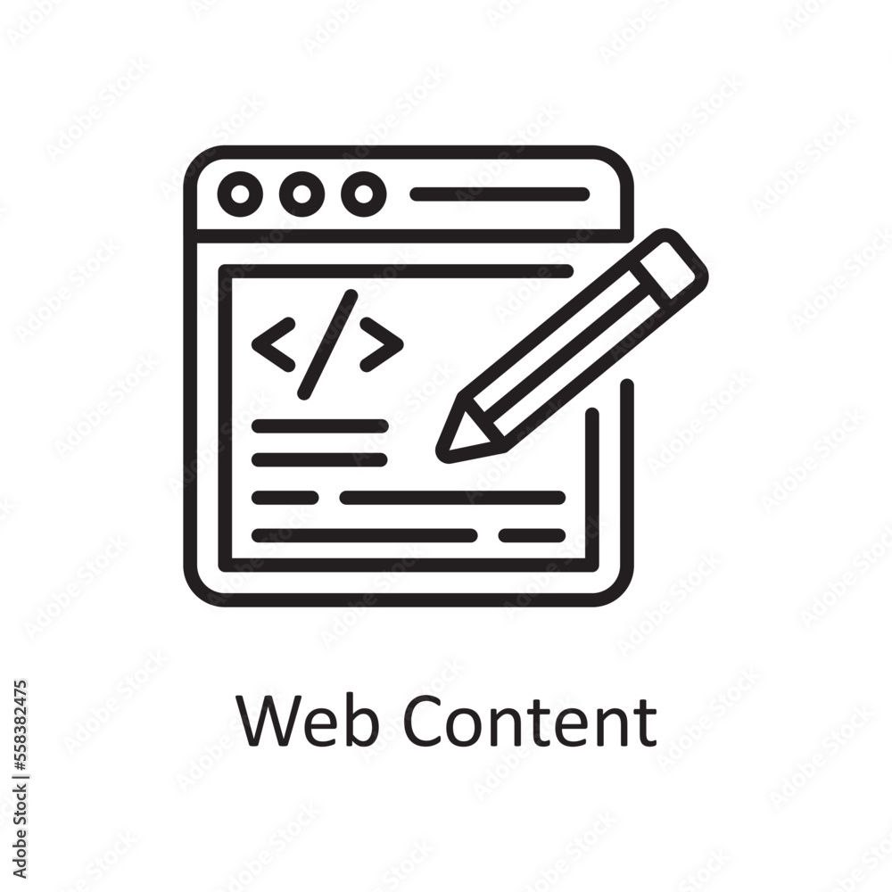 Poster web content vector outline icon design illustration. design and development symbol on white backgrou