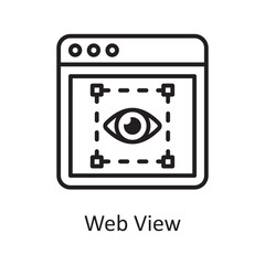 Web View Vector Outline Icon Design illustration. Design and Development Symbol on White background EPS 10 File