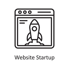 Website Startup Vector Outline Icon Design illustration. Design and Development Symbol on White background EPS 10 File