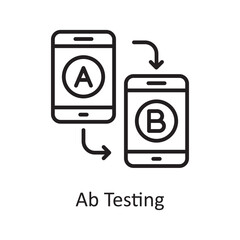 Ab Testing Vector Outline Icon Design illustration. Design and Development Symbol on White background EPS 10 File