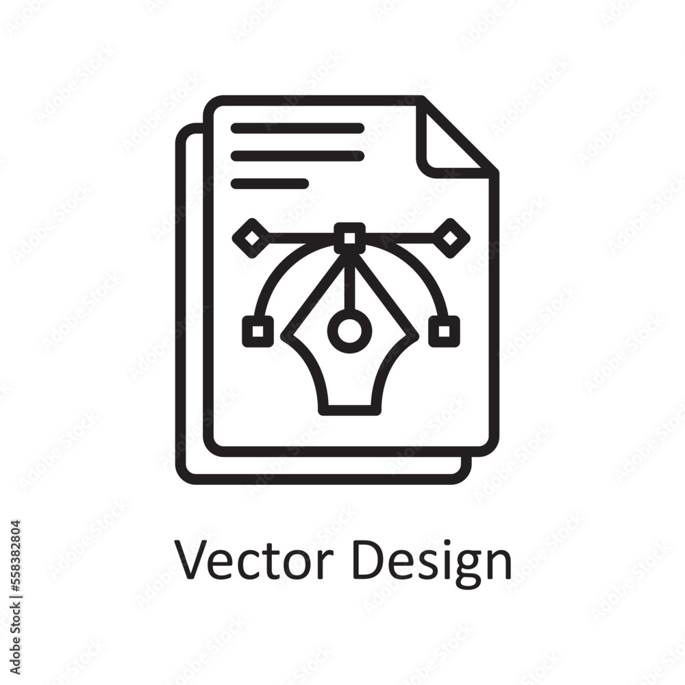 Poster vector design vector outline icon design illustration. design and development symbol on white backgr