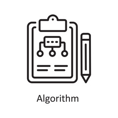 Algorithm  Vector Outline Icon Design illustration. Design and Development Symbol on White background EPS 10 File