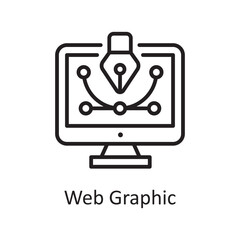 Web Graphic Vector Outline Icon Design illustration. Design and Development Symbol on White background EPS 10 File
