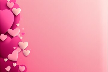 Fototapeta na wymiar Pink hearts patterned on pink background, valentine's day. Generative AI