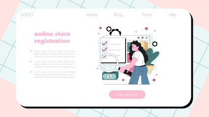 Payment integration web banner or landing page set. Online store payment
