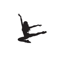 Fototapeta na wymiar silhouette of a woman jumping