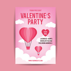 Fototapeta na wymiar Valentines day Party Event Flyer