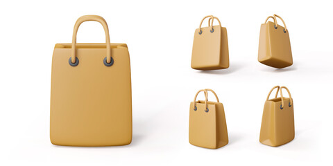 3D paper bag. Ecological packaging of goods