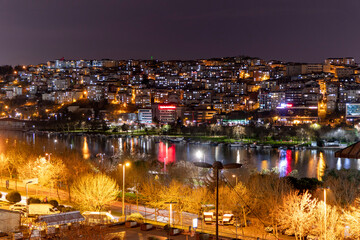Istanbul Golden Horn VIew at night