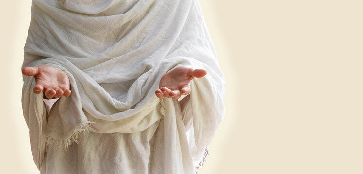 Torso image of Jesus with open arms