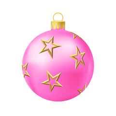 Pink Christmas tree ball with gold star