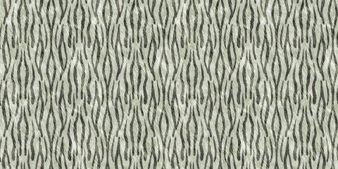 Cute safari wild tiger fur print animal border for babies room decor. Seamless big cat furry green textured gender neutral design.
