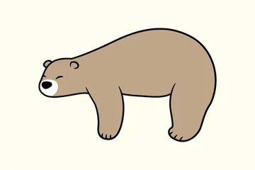 Foto op Canvas Sleeping bear cartoon illustration © sofikur