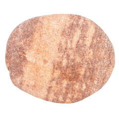 Top view of single red pebble