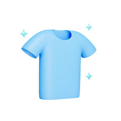 Clean clothes 3d icon. Washing. Isolated object on a transparent background