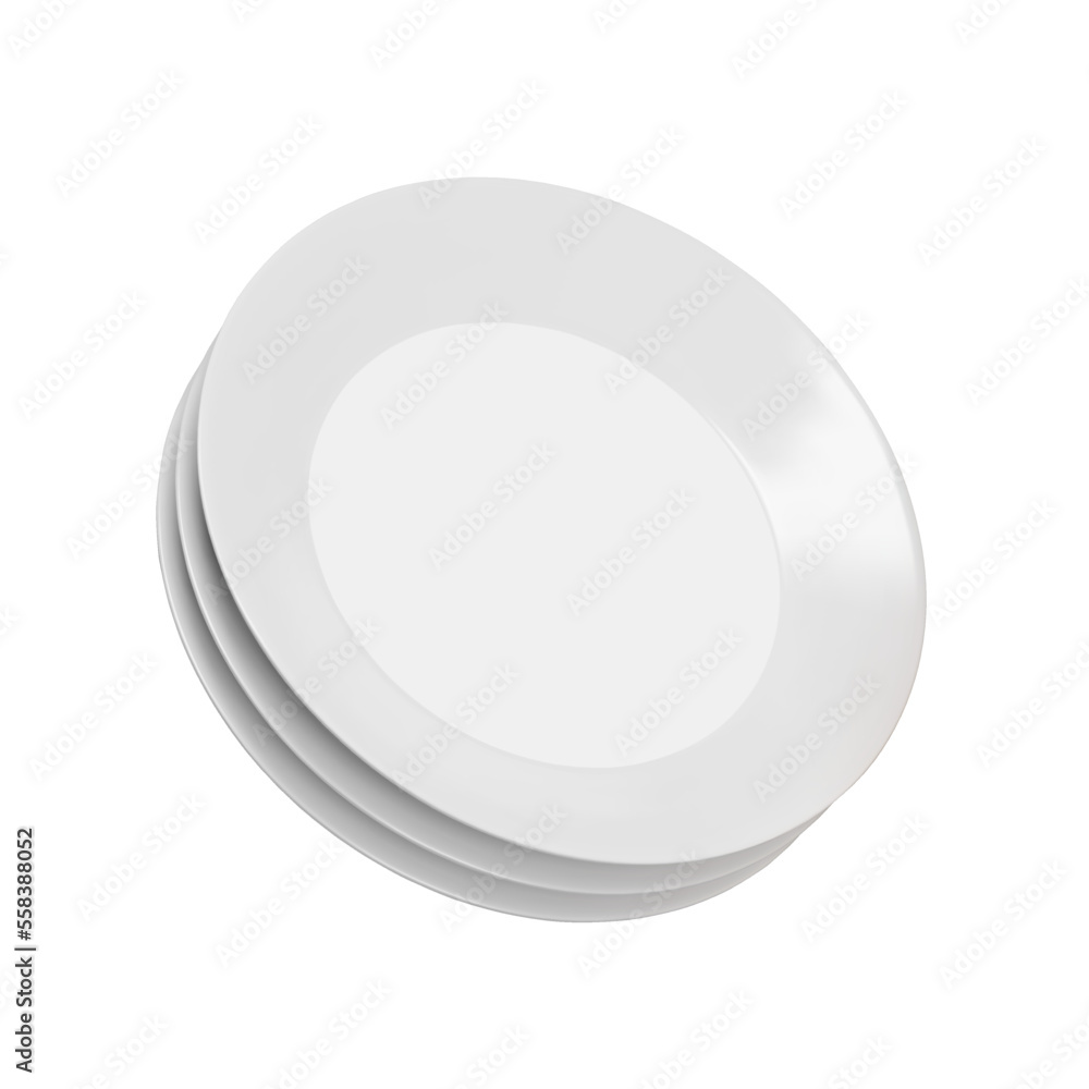 Poster plates 3d icon. tableware. isolated object on a transparent background