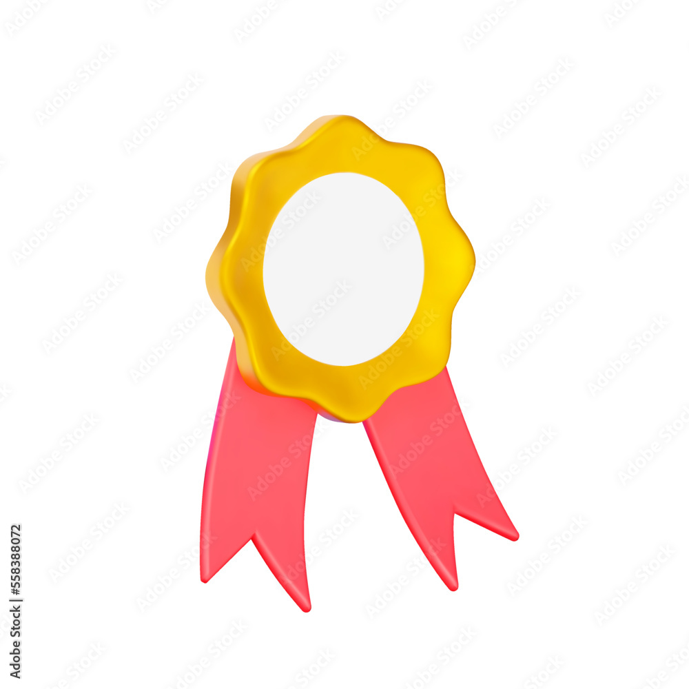 Poster gold printing with ribbons 3d icon. quality. isolated object on a transparent background