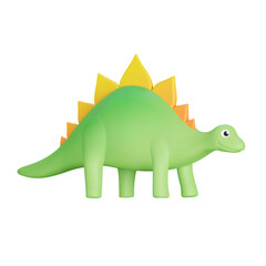 Stegosaurus 3d icon. Dinosaur with plates on the back. Isolated object on a transparent background © Mintoboru