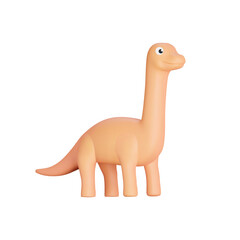 Brachiosaurus Diplodocus 3d icon. Cute cartoon style character. dinosaur with a long neck. vector illustration